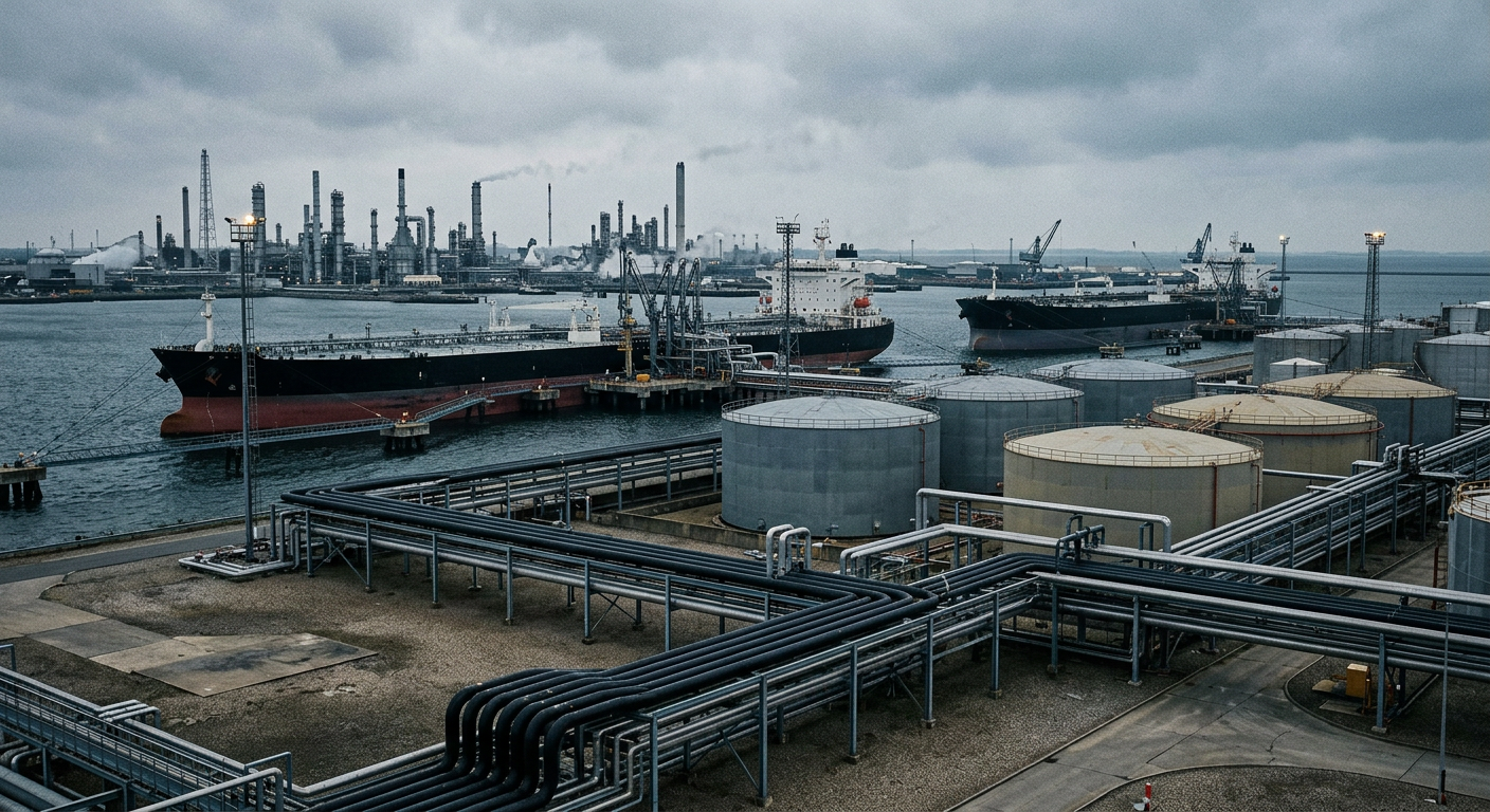 Illustrative industrial scene accompanying coverage of Alkagesta Posts $3.5 Billion H1 2026 Revenue as Traded Volumes Surge 53%