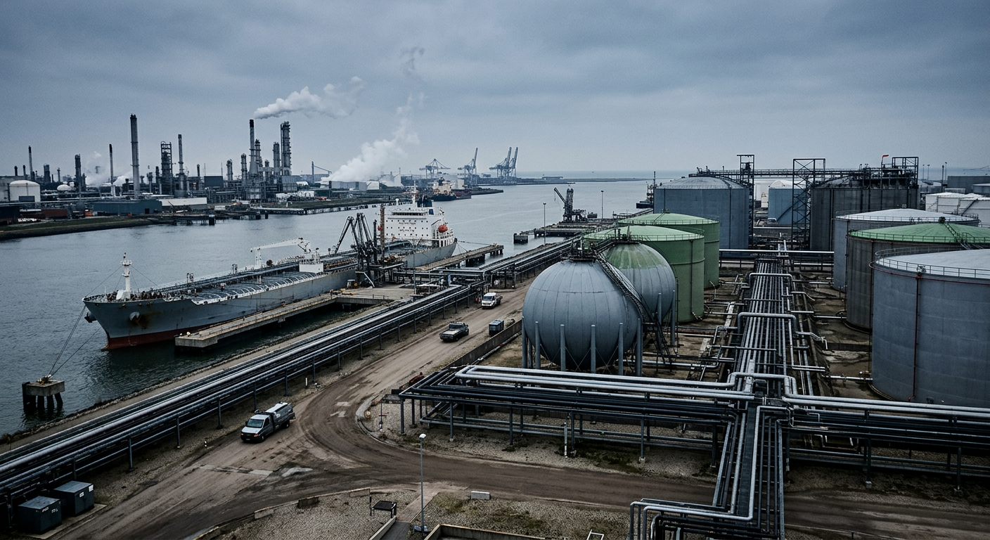 Illustrative industrial scene accompanying coverage of Alkagesta Integrates EU ETS Allowances into Expanded Carbon Desk
